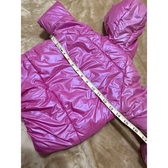 Bearpaw Girls 4T Pink Hooded Puffer Coat Fleece Lined Winter Jacket - Picture 8 of 9